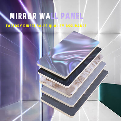 Qualität  Indoor Wall Decoration PVC Mirror Bamboo Fiber Wall Board 2.44m 2.6m 2.8m Fabrik