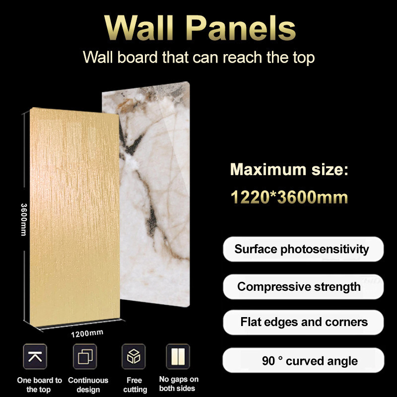 Hohe Dichte Minimalist Stil Bambus Holzfaser Veneer PET Marmor Wandplatte