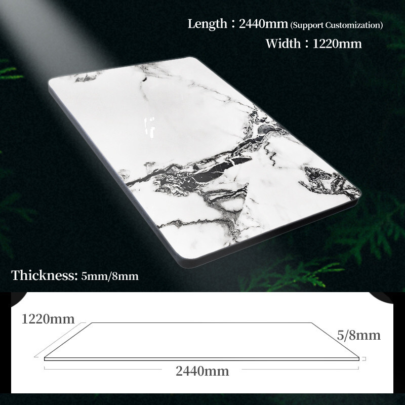 Innenarchitektur Marmorwandplatten Co-extrudiert Bambus Holzkohle Furnier