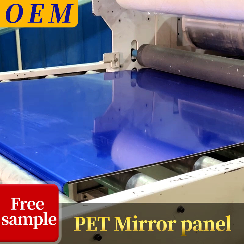 Hotel-Licht-Luxus-PET-dekoratives Bambuskohle-Holzfurnier-Spiegelwandpaneel