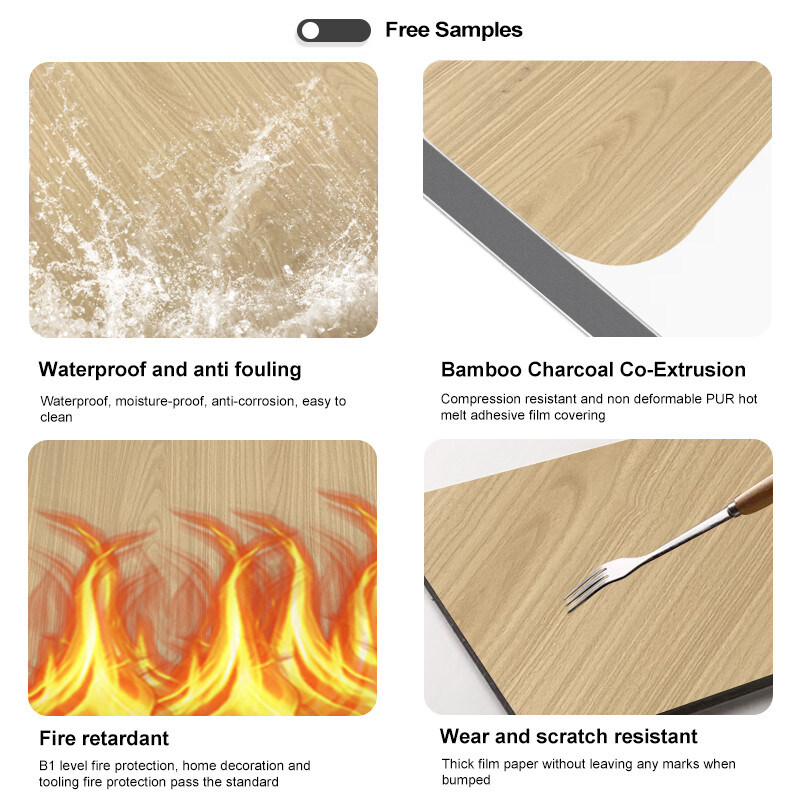 Feuchtigkeitsfeste Bambus Holzkohle Wandplatte Holzblech für moderne Licht Luxus Dekoration