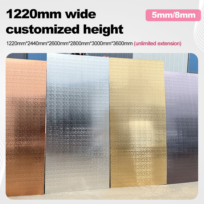 Wanddekorationen für Zuhause Bambus Holzkohle Board Feuchtigkeitsdichte PET Metall Mosaik Wandplatte