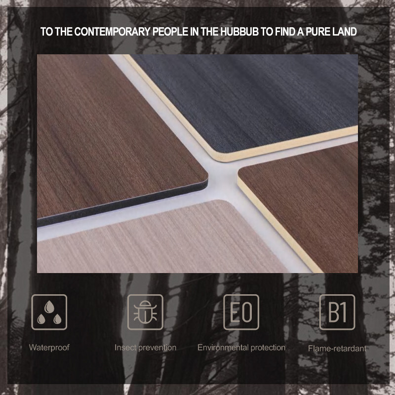 8mm PVC Wandplatte Dekorativ feuerfest Holz Veneer Bambusfaser nahtlose Wandplatte