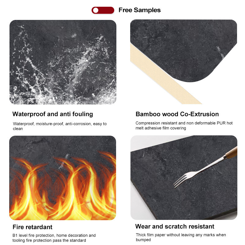 Brandschutzniveau B Bambus-Kohle-Wandbrett für moderne Luxusdekoration