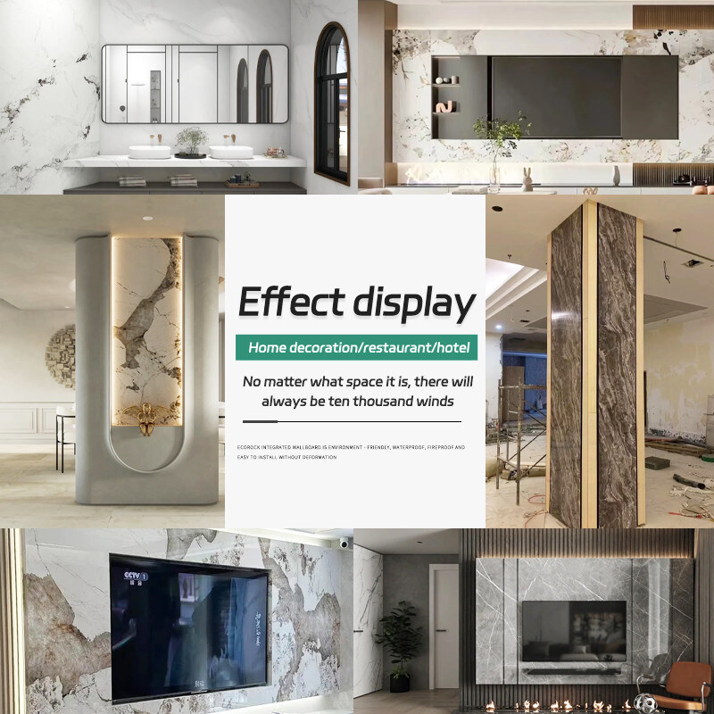 Inneneinrichtung Fernsehhintergrund-Wand-wasserdichte und feuchtigkeitsfeste Marmorfurnierholz-Wände