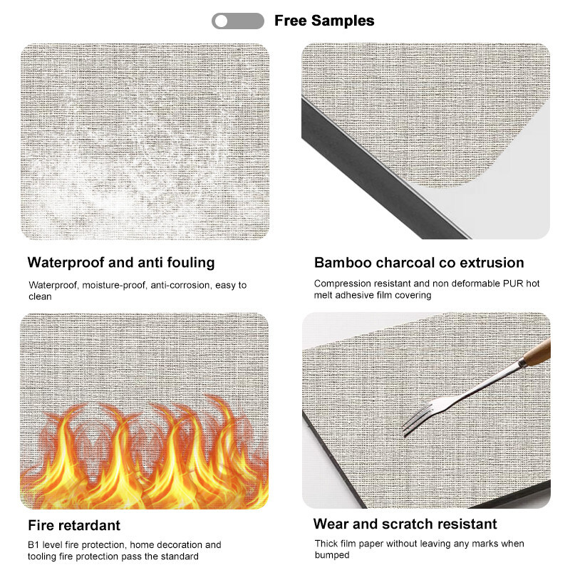 PVC-Bamboo Holzkohle Veneer Innenarchitektur Dekorationsholz Wandverkleidung