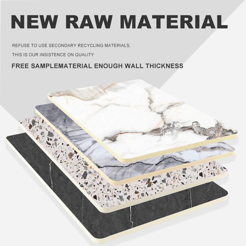 PET-Marmorblatt Feuchtigkeitsdicht Bambus Holzkohle Holz Veneer PVC Dekorationswand