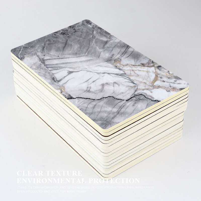 PET-Marmorblatt Feuchtigkeitsdicht Bambus Holzkohle Holz Veneer PVC Dekorationswand