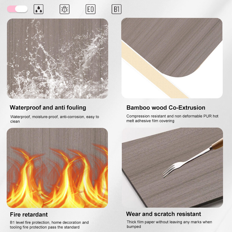 PUR Klebstoff Bambus Holzkohle Wandplatte Hochwertige PVC Wandplatten Wand Innenarchitektur