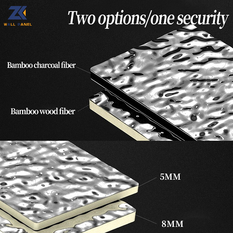 HAUSTIER 3D Bambusholzkohlen-mit hoher Dichte hölzerne Wand des Wasser-Kräuselungs-Furnierholz-8mm