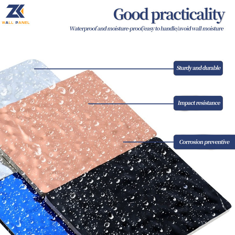 HAUSTIER 3D Bambusholzkohlen-mit hoher Dichte hölzerne Wand des Wasser-Kräuselungs-Furnierholz-8mm