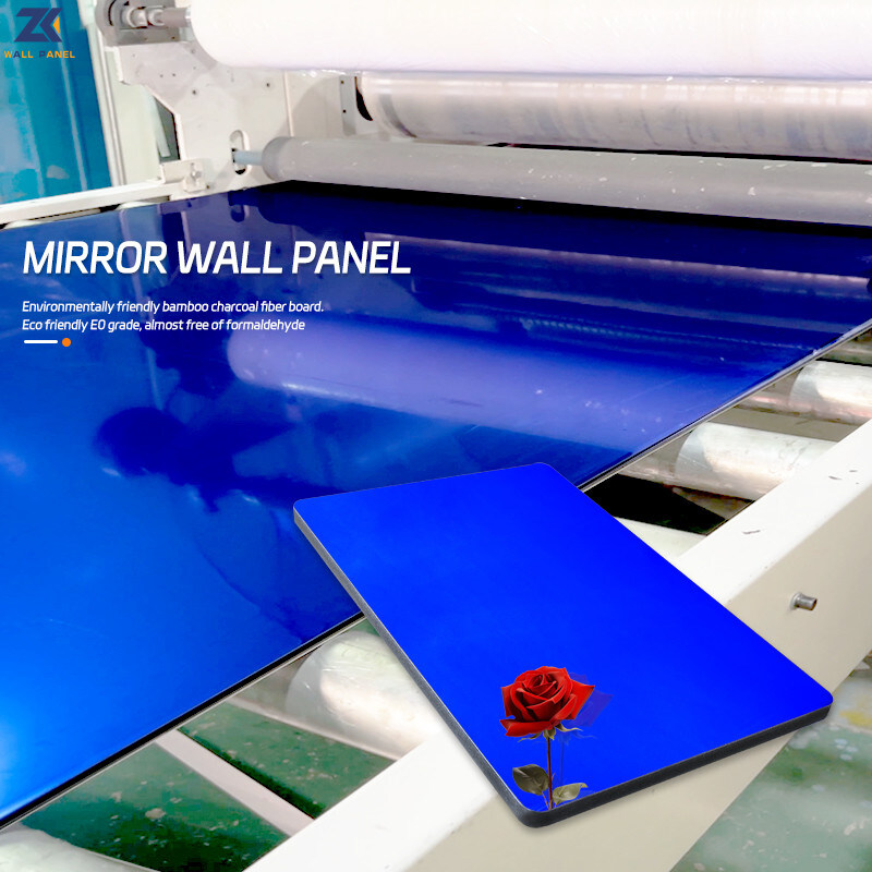 KTV-modernes helles Luxusspiegel-Furnierholz-Brett-Bambusholzkohle HAUSTIER Wand