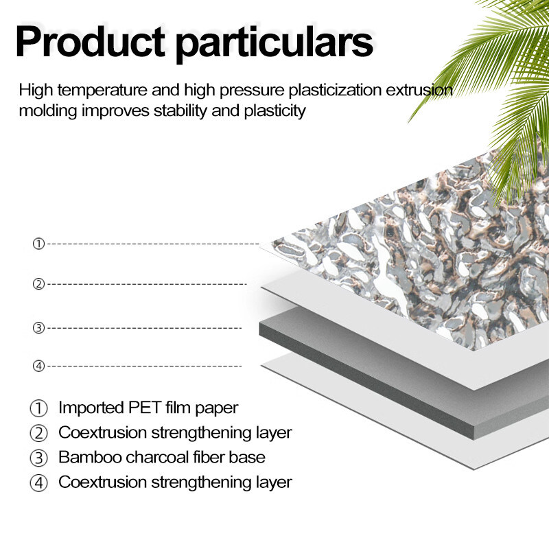 Wasserdichte Dekorationswandplatten Wasserwellenmuster Bambus Holzkohle Holzfurnierplatten