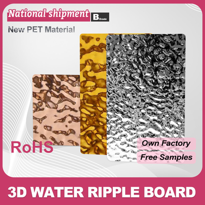 Luxus 3d Wasser Ripple Holzkohle Board Fabrik Lieferung Kohlenstoff Kristallplatte Wandplatte
