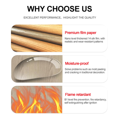 5 mm 8 mm Holz Getreide Holz Veneer Bambus Holzkohle PVC Wandplatte