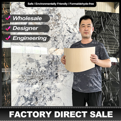 5MM Bambus Holzkohle Veneer Hochglänzendes 3D-Marmorblatt für den individuellen Druck