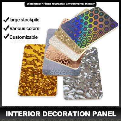 PVC-Board Laser&Mosaik-Serie Bambus Holzkohle Veneer Innenarchitektur Wandplatte