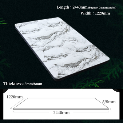 1220*2440mm Marmorwandverkleidung Wasserdicht Marmor Bambus Holzkohle Holzfurnier