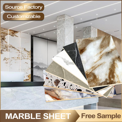 Bamboo Holzkohle Veneer Board 1220x2800mm Hoch glänzendes PVC Marmorblatt