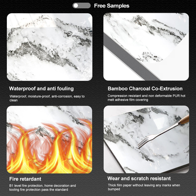 Living Room Waterproof And Fireproof PVC Bamboo Charcoal Wall Panel With Eco-Friendly Material