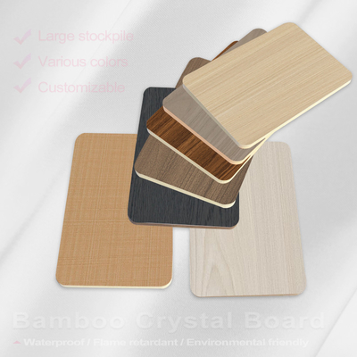 8mm PVC Wandplatte Dekorativ feuerfest Holz Veneer Bambusfaser nahtlose Wandplatte