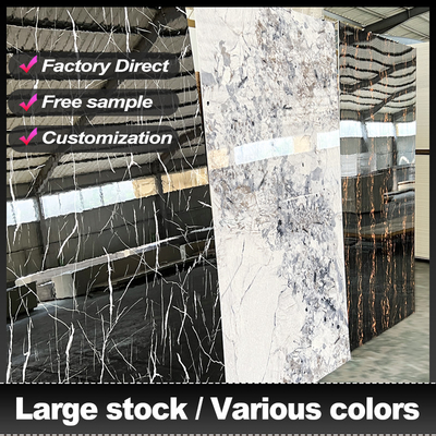 5MM Bambus Holzkohle Veneer Hochglänzendes 3D-Marmorblatt für den individuellen Druck