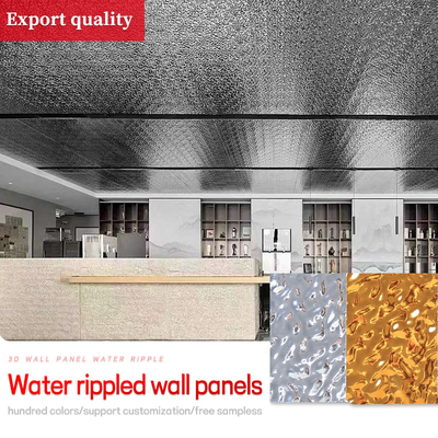 Square PVC Coated Water Ripple Panel Bamboo Fiber Wall Panels