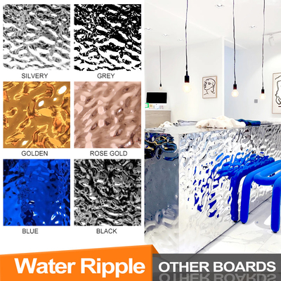 PVC PET Water Ripple Panel Bamboo Charcoal Fiber 3D Wall Wood Veneer Panel